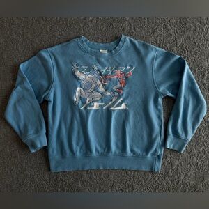 Disney Japan Marvel Spider-Man Venom embroidered, katakana lettering Crewneck